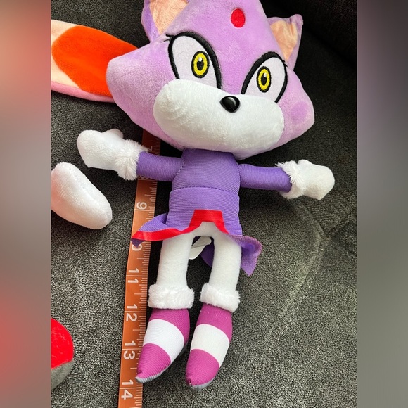 Lot Of 3 Unbranded Plush Hedgehog, “Cat Purple, Pink Amy, Rabbit” Made In China - Picture 10 of 10